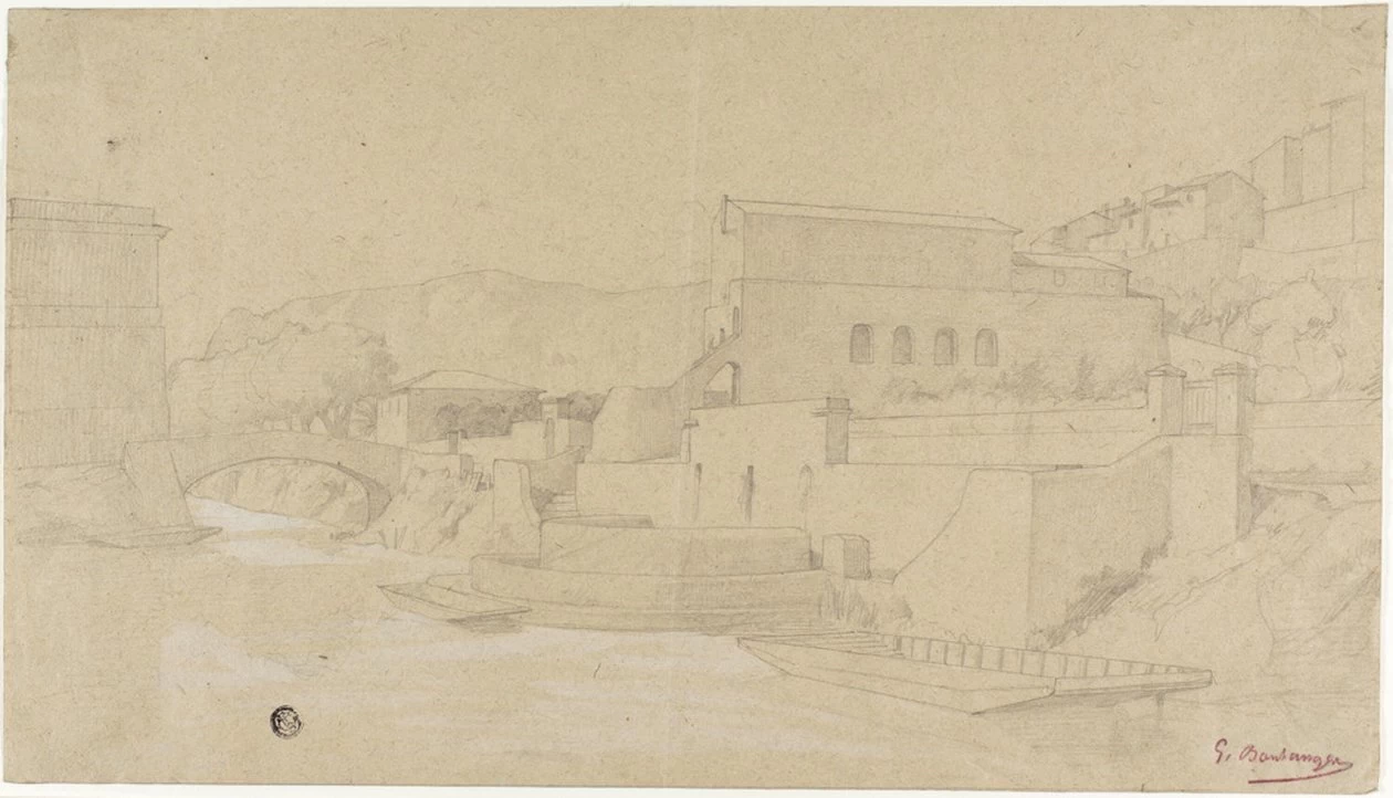 Città italiana su un fiume